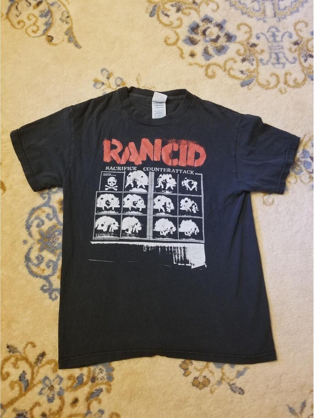 Vtg Rancid T-Shirt Mens S Black Sacrifice Counterattack 2004 Band Tee Fighting